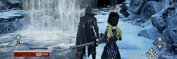 Boj s bossem a ukázka prostředí z Code Vein