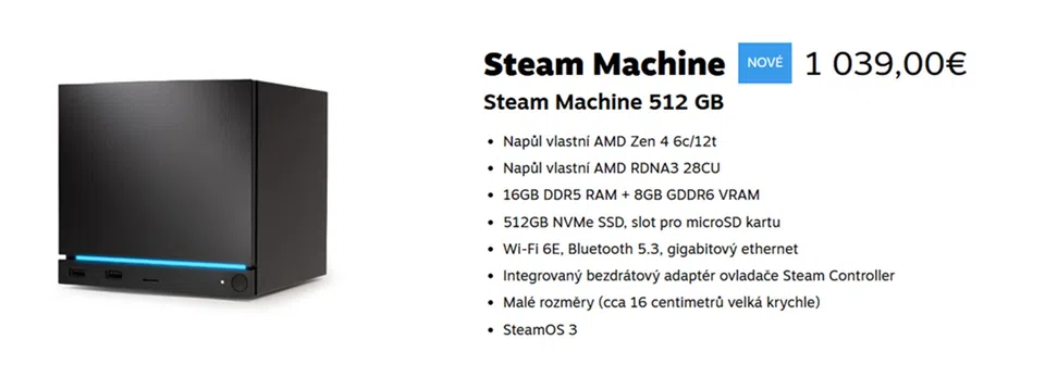 Steam Machine měl být původně výrazně levnější