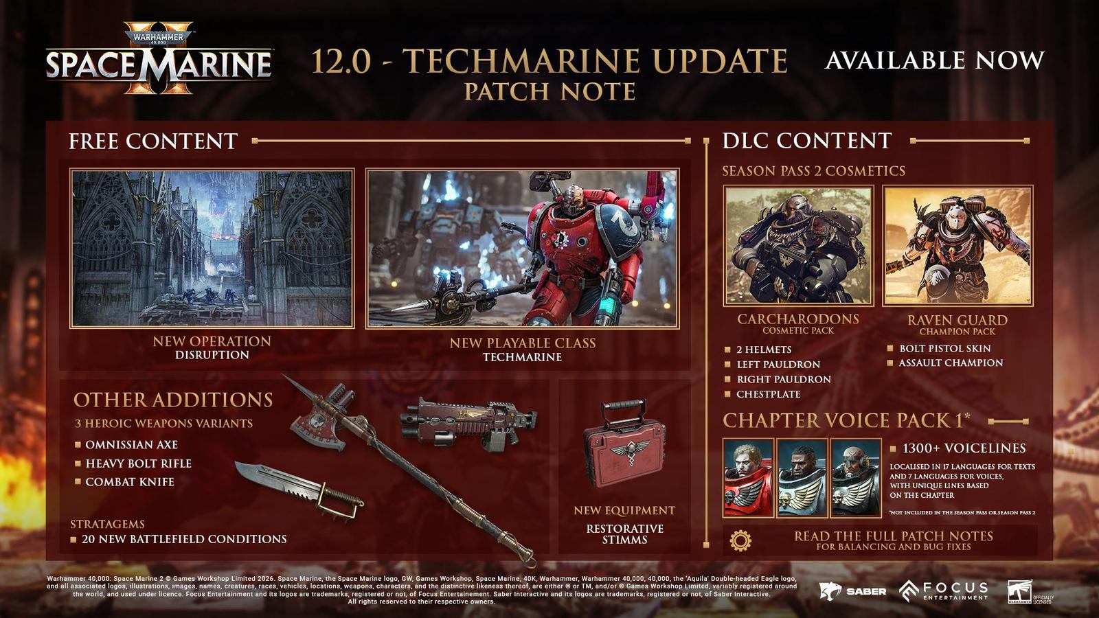 Do Space Marine 2 dorazil Techmarine a nová mise