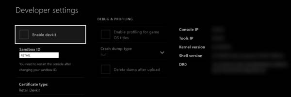 Každý Xbox One lze jednoduše proměnit na vývojářskou verzi