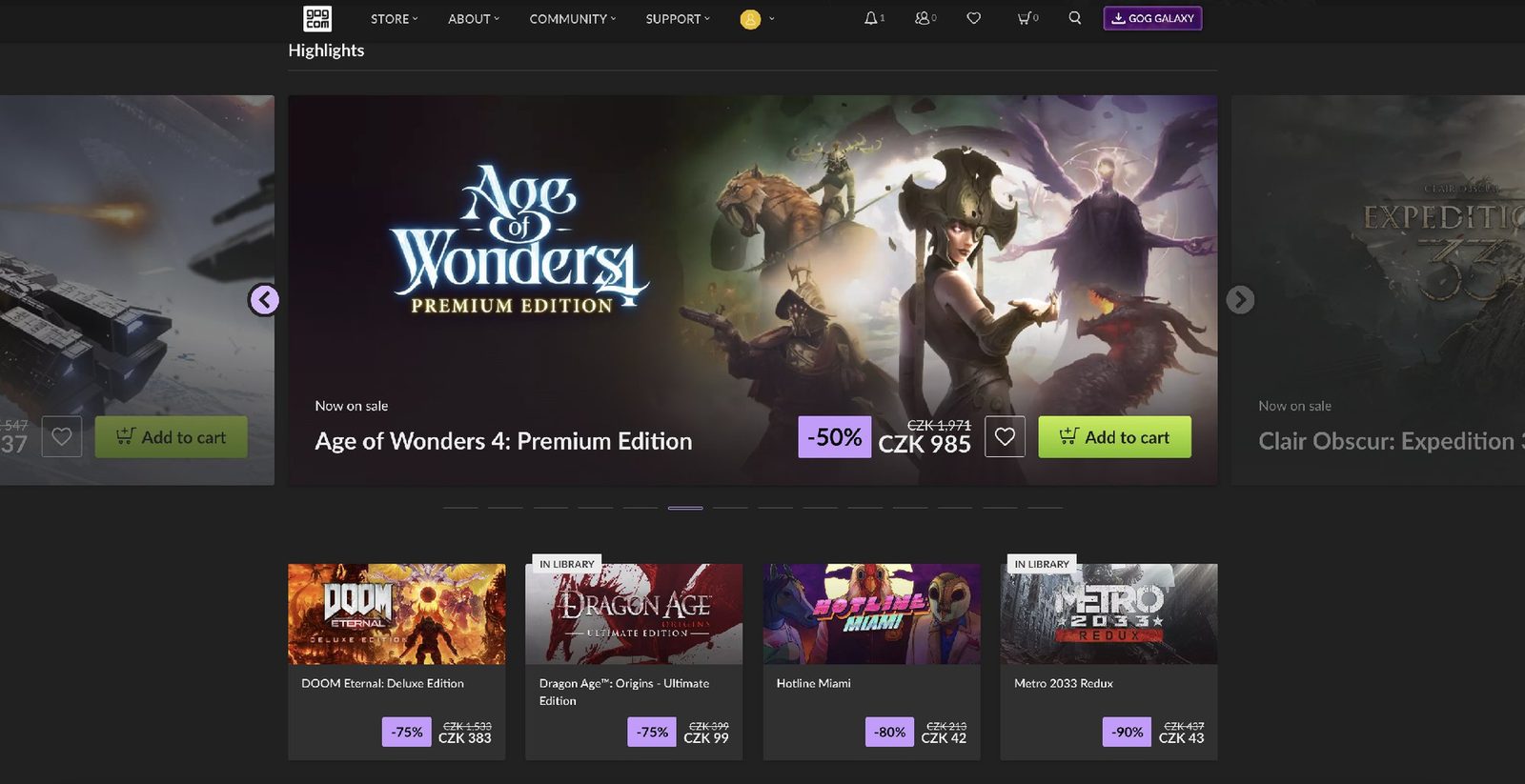 GOG přidává podporu českých korun a regionálních cen
