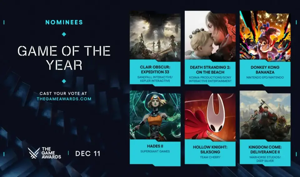The Game Awards 2025 GOTY nominace