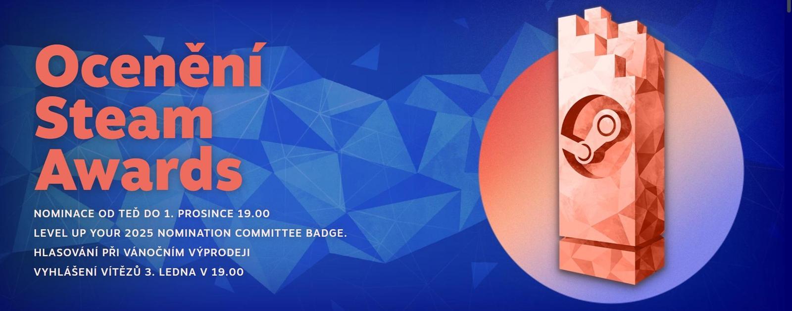 Nominujte nejlepší PC hry za rok 2025 v anketě Steam Awards