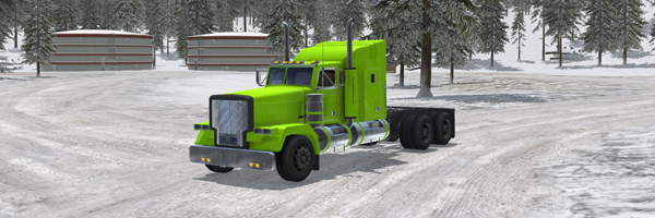 Praskající led na zamrzlém oceánu v Arctic Trucker Simulatoru